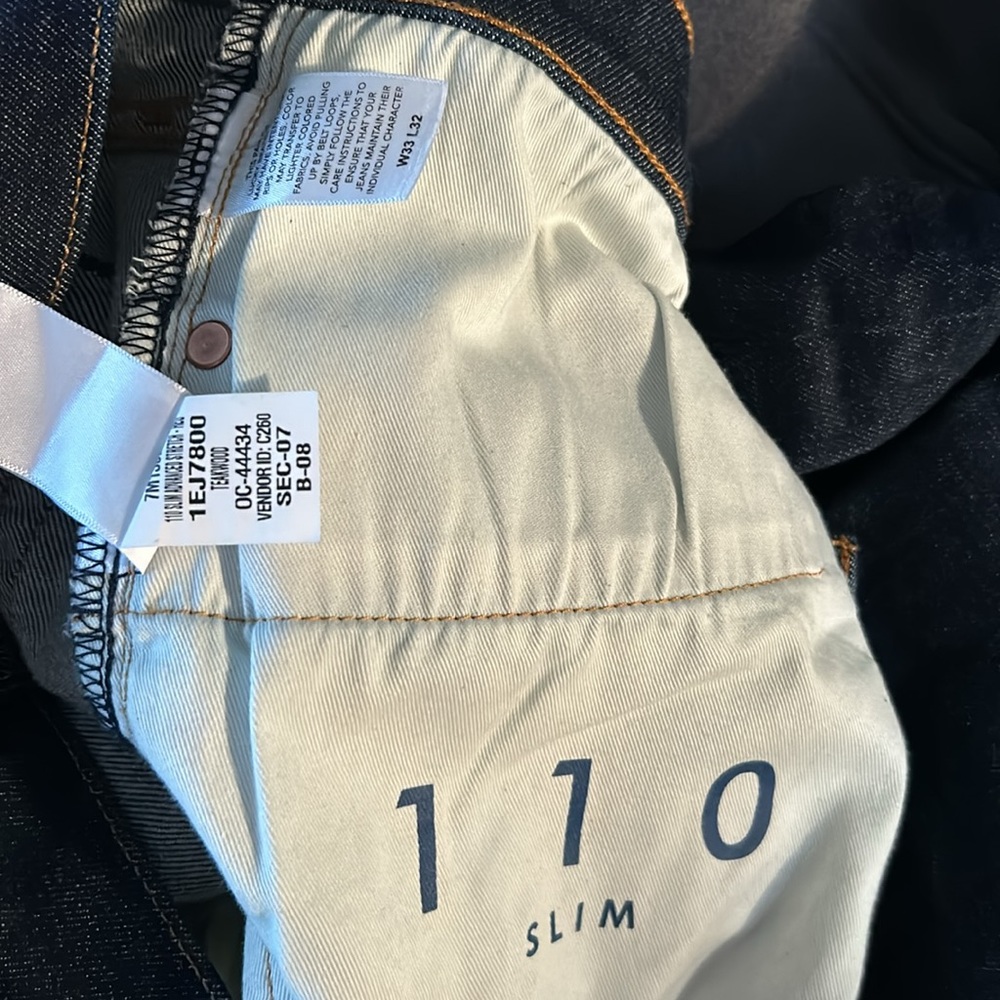 Lucky Brand 110 Slim Jeans 33x32 new no tags - Picture 6 of 6